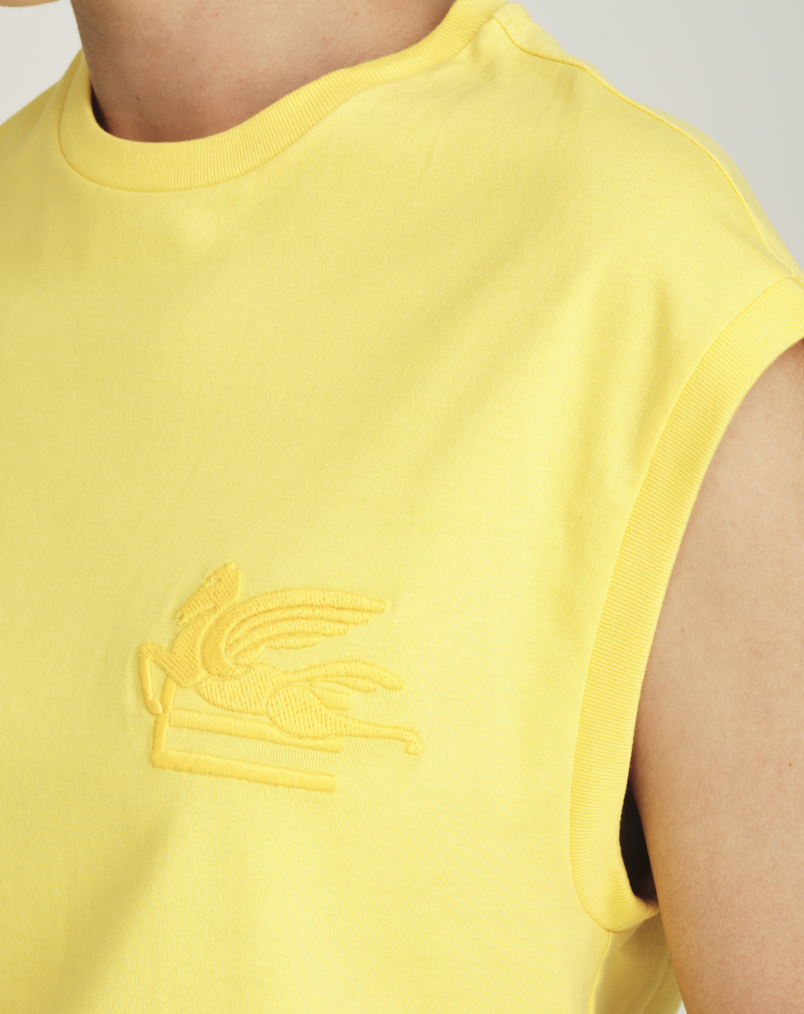 Etro - Yellow Ricamo Logo Tank Top IT40